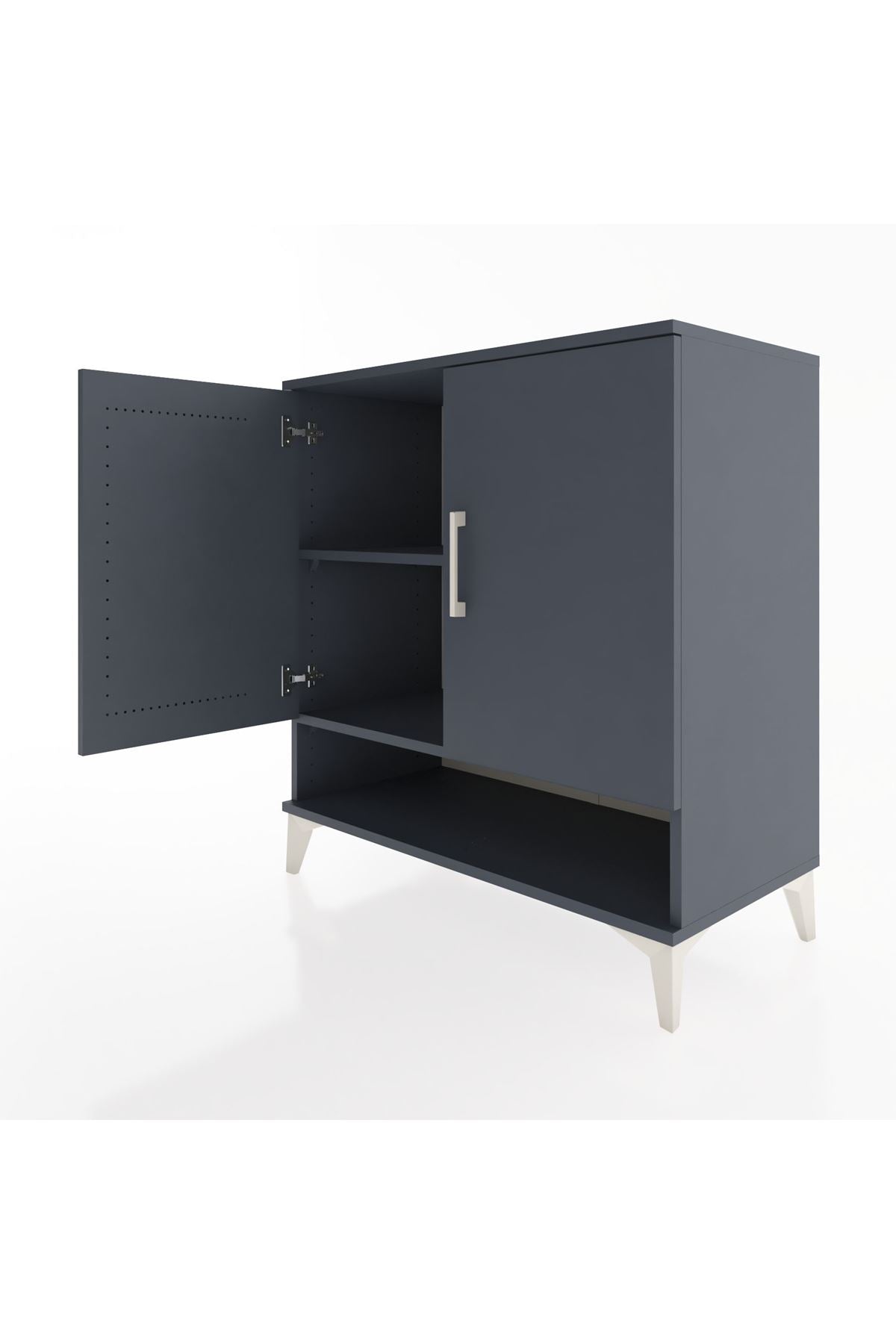 Hyperion Şifonyer 2 Raflı 2 Kapaklı 88x44x96 Antrasit-Antrasit