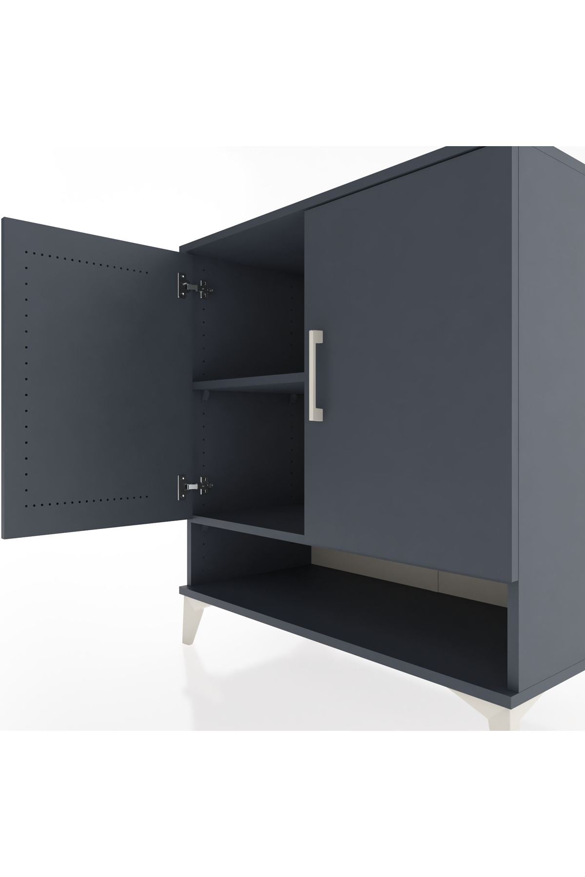 Hyperion Şifonyer 2 Raflı 2 Kapaklı 88x44x96 Antrasit-Antrasit