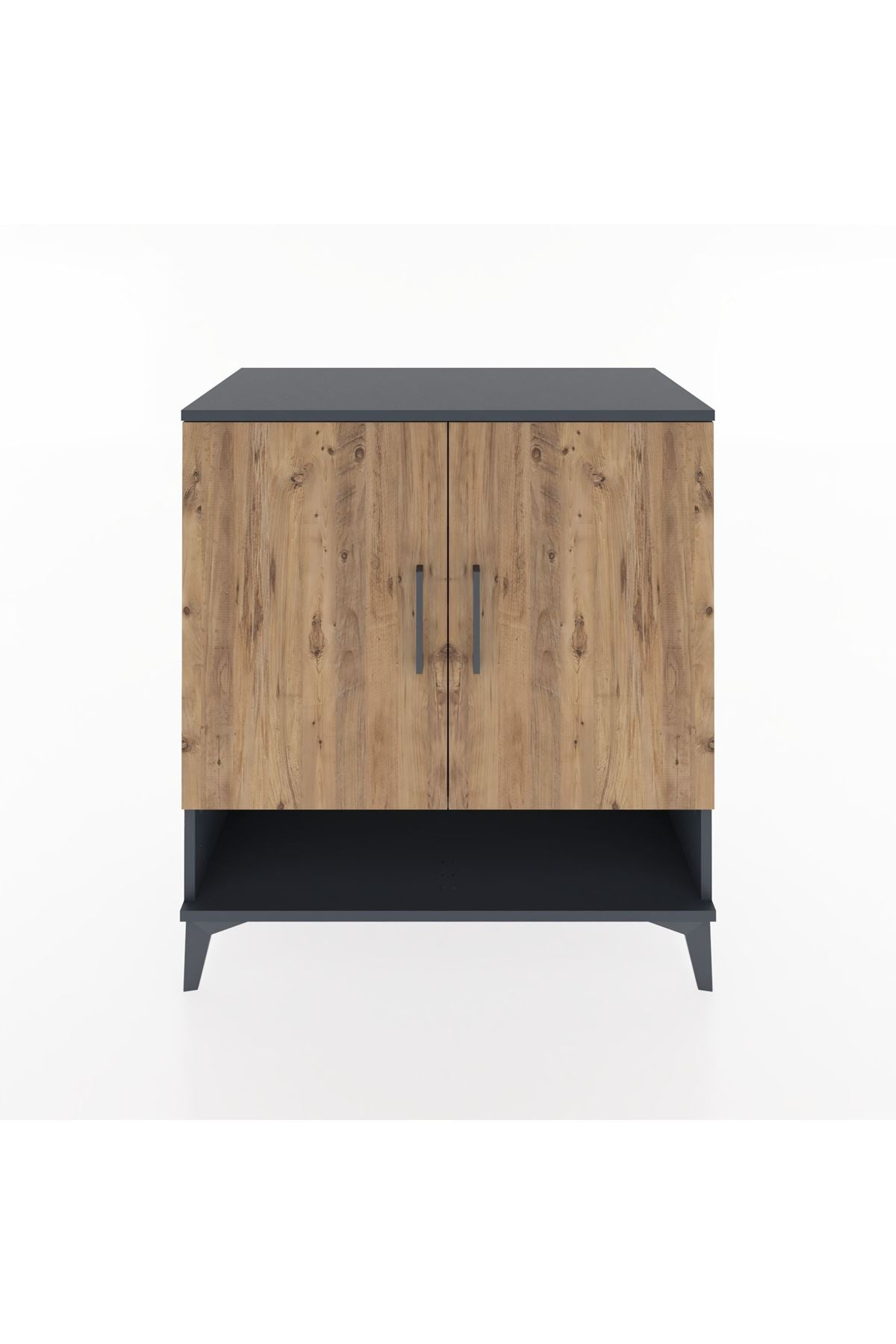 Hyperion Şifonyer 2 Raflı 2 Kapaklı 88x44x96 Antrasit-Çam