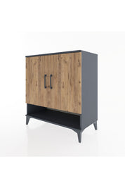 Hyperion Şifonyer 2 Raflı 2 Kapaklı 88x44x96 Antrasit-Çam