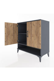 Hyperion Şifonyer 2 Raflı 2 Kapaklı 88x44x96 Antrasit-Çam