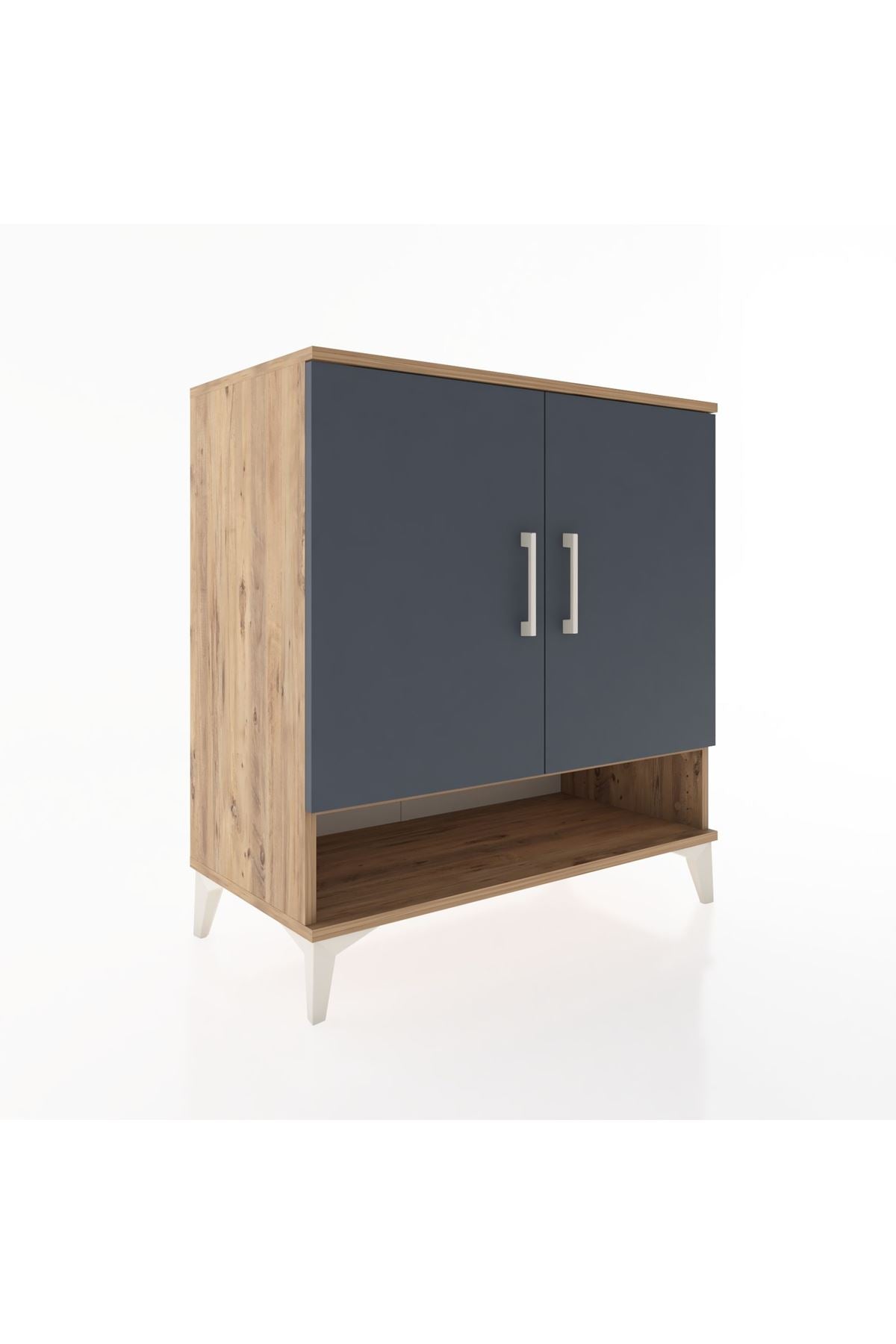 Hyperion Şifonyer 2 Raflı 2 Kapaklı 88x44x96 Çam-Antrasit