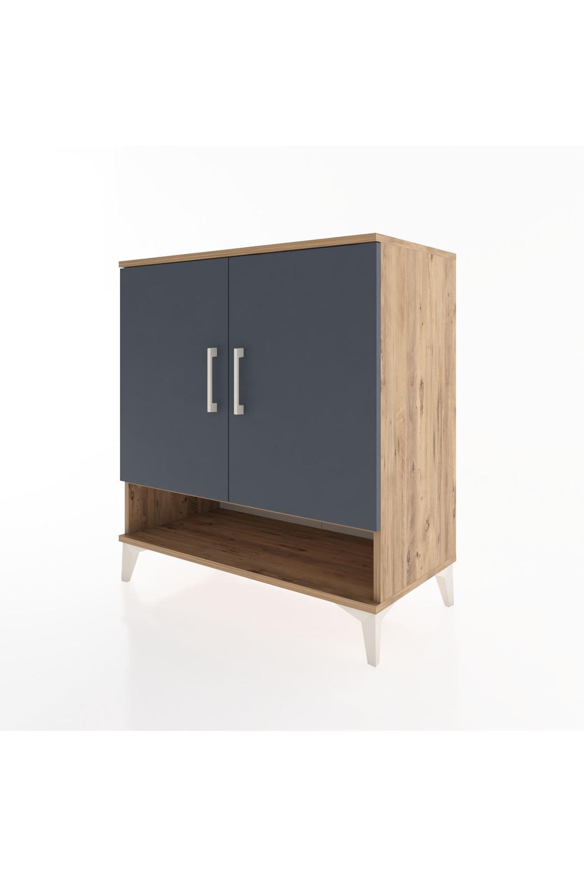 Hyperion Şifonyer 2 Raflı 2 Kapaklı 88x44x96 Çam-Antrasit