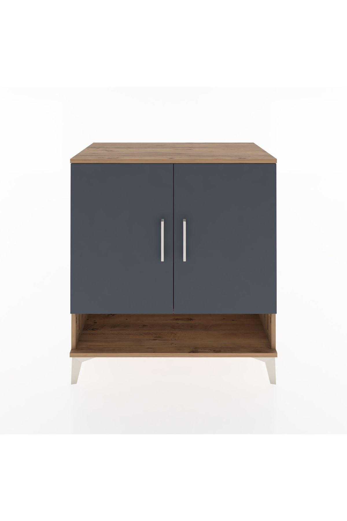 Hyperion Şifonyer Tek Raflı 2 Kapaklı 88x44x96 Çam-Antrasit