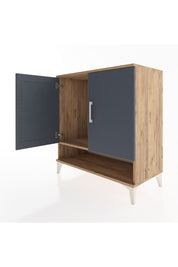 Hyperion Şifonyer Tek Raflı 2 Kapaklı 88x44x96 Çam-Antrasit