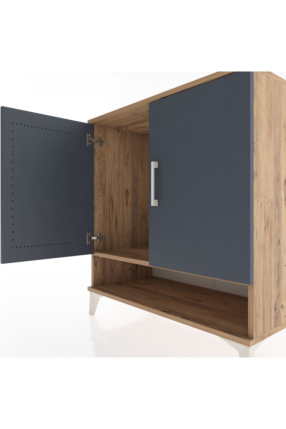 Hyperion Şifonyer Tek Raflı 2 Kapaklı 88x44x96 Çam-Antrasit