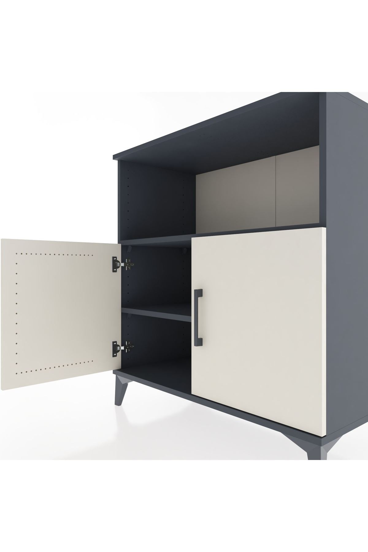 Hyperion Şifonyer 2 Raflı 2 Kapaklı 88x44x96 Antrasit-Aytaşı