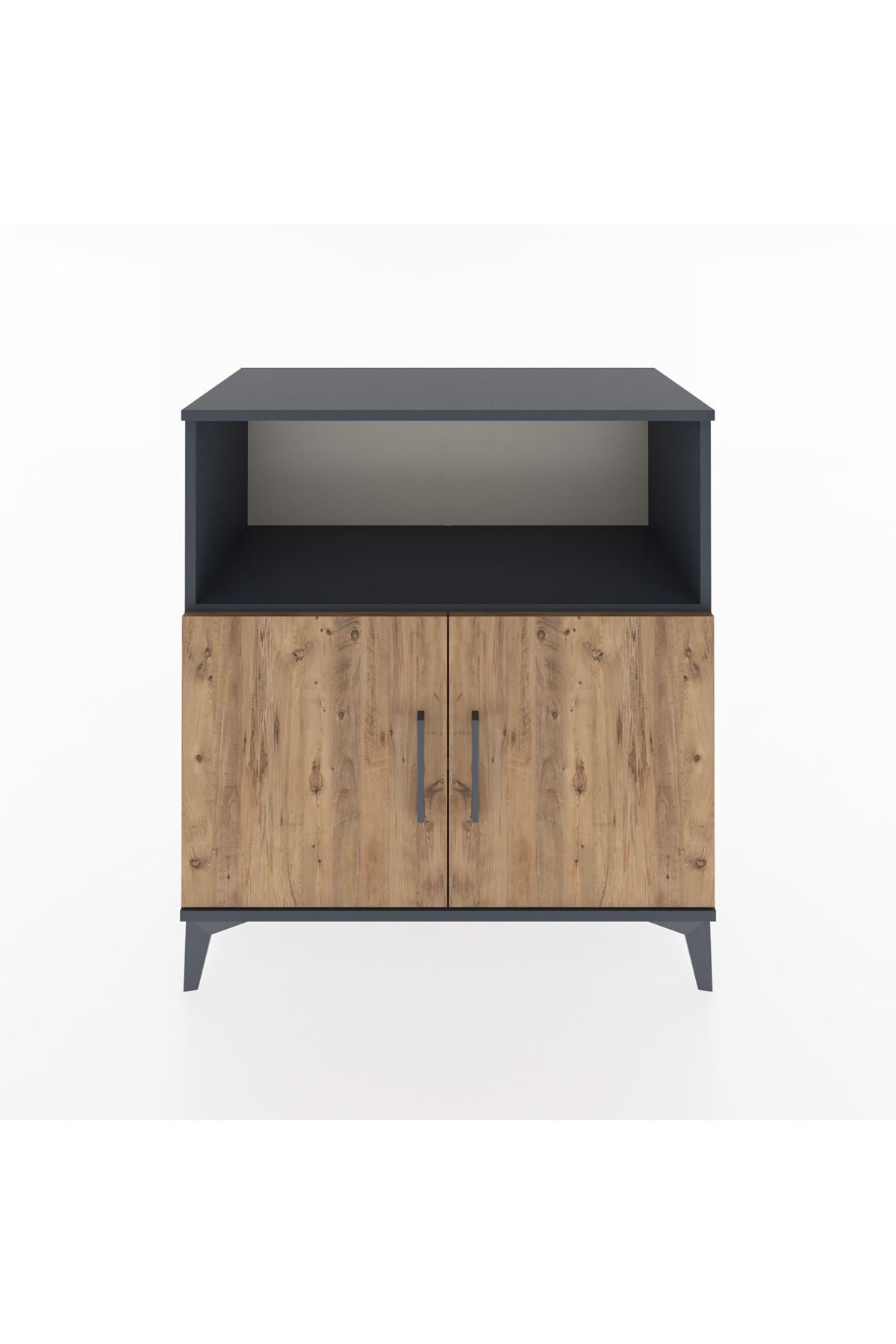 Hyperion Şifonyer 2 Raflı 2 Kapaklı 88x44x96 Antrasit-Çam