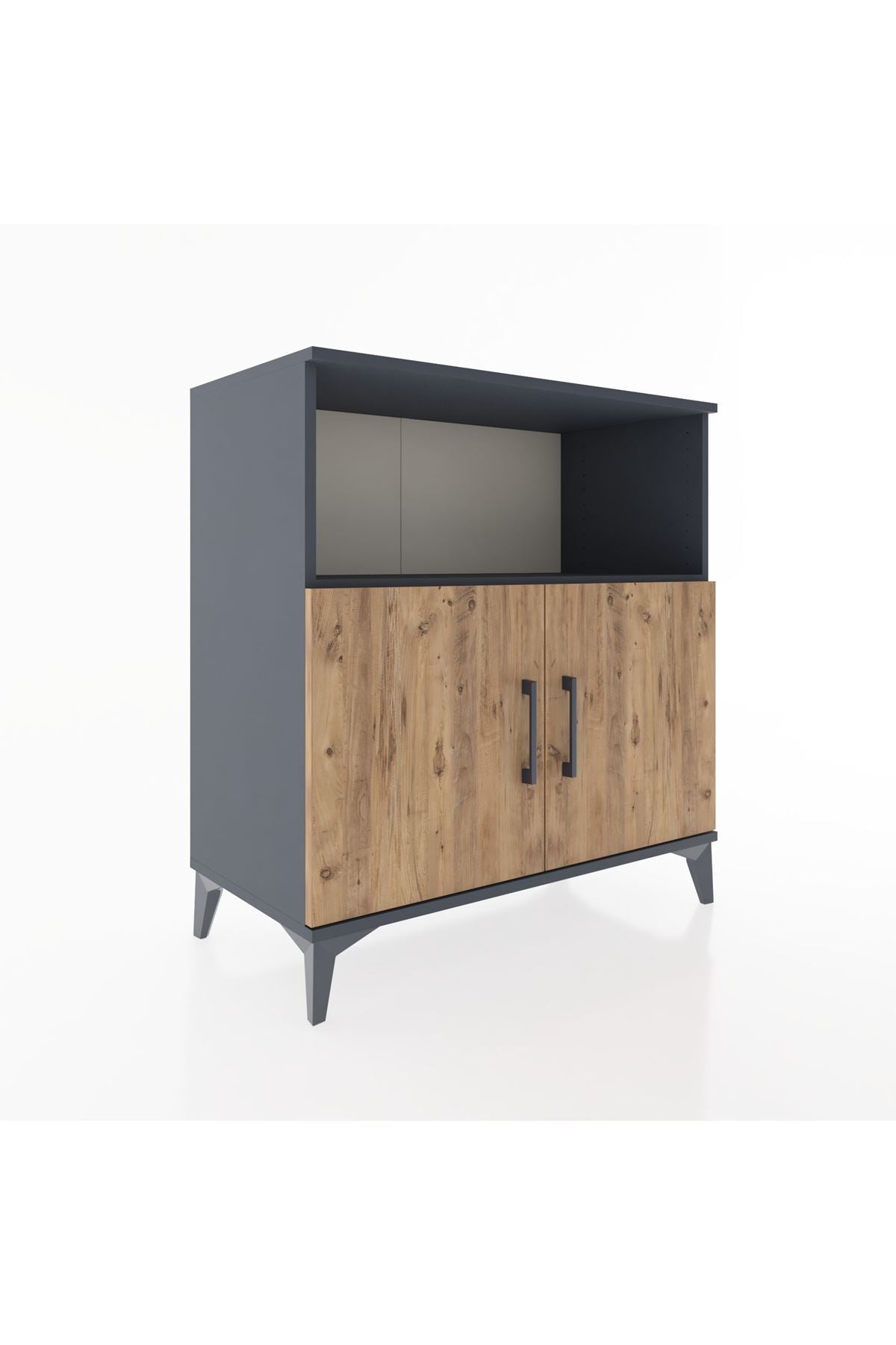 Hyperion Şifonyer 2 Raflı 2 Kapaklı 88x44x96 Antrasit-Çam