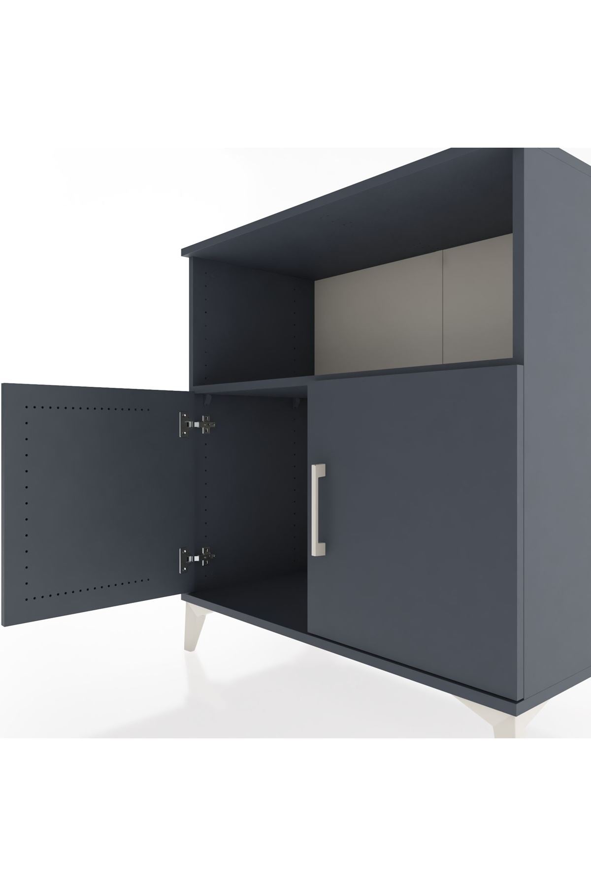 Hyperion Şifonyer Tek Raflı 2 Kapaklı 88x44x96 Antrasit-Antrasit