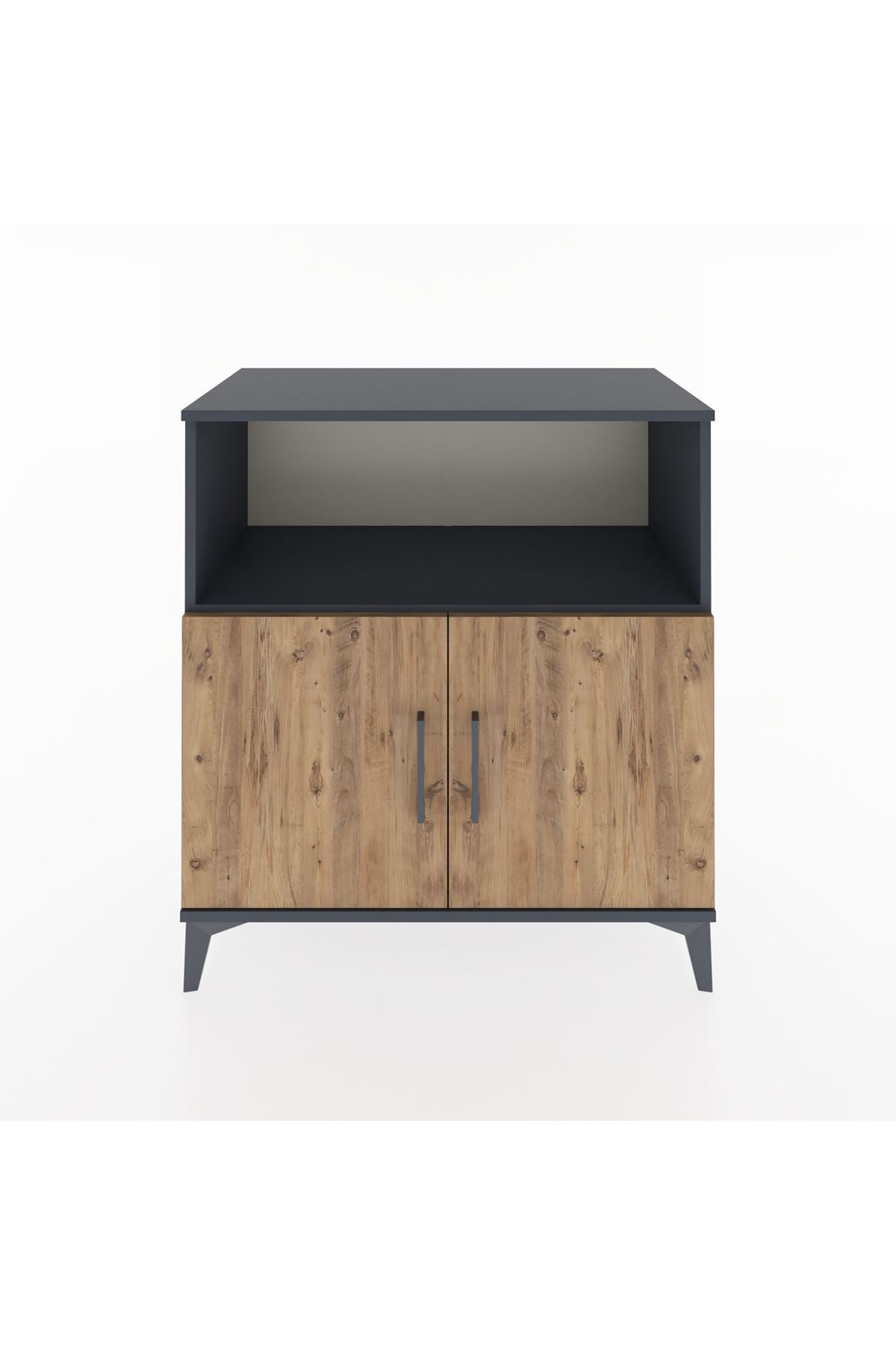 Hyperion Şifonyer Tek Raflı 2 Kapaklı 88x44x96 Antrasit-Çam