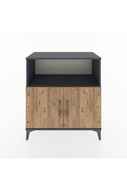 Hyperion Şifonyer Tek Raflı 2 Kapaklı 88x44x96 Antrasit-Çam