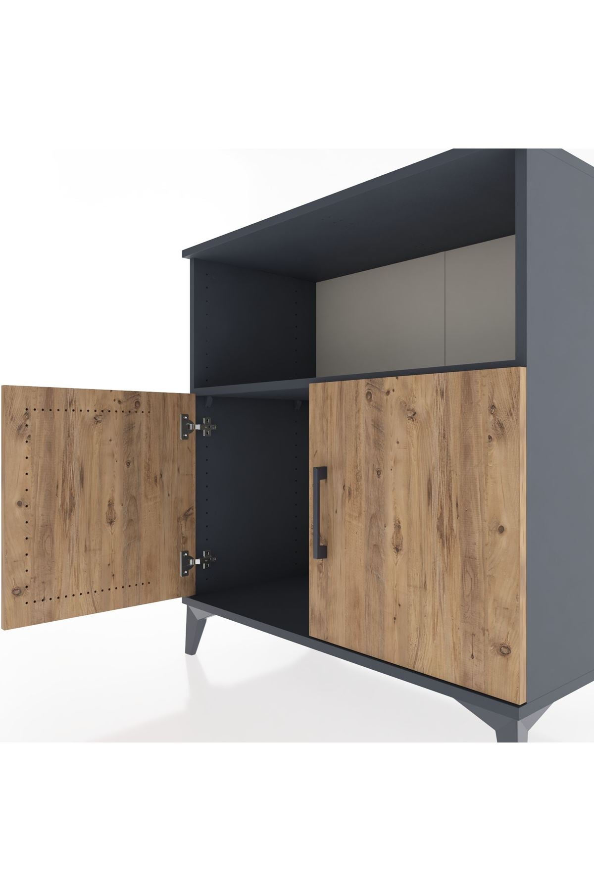 Hyperion Şifonyer Tek Raflı 2 Kapaklı 88x44x96 Antrasit-Çam