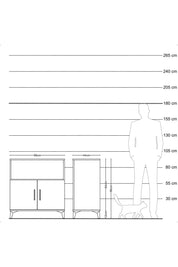 Hyperion Şifonyer Tek Raflı 2 Kapaklı 88x44x96 Antrasit-Çam