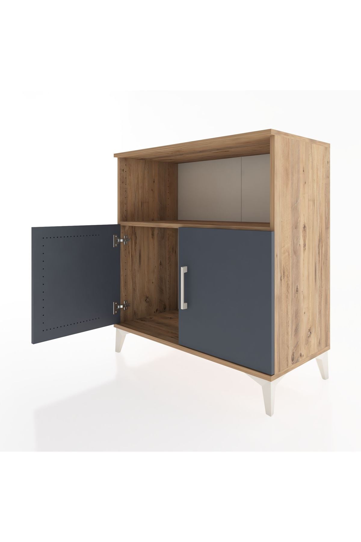 Hyperion Şifonyer Tek Raflı 2 Kapaklı 88x44x96 Çam-Antrasit