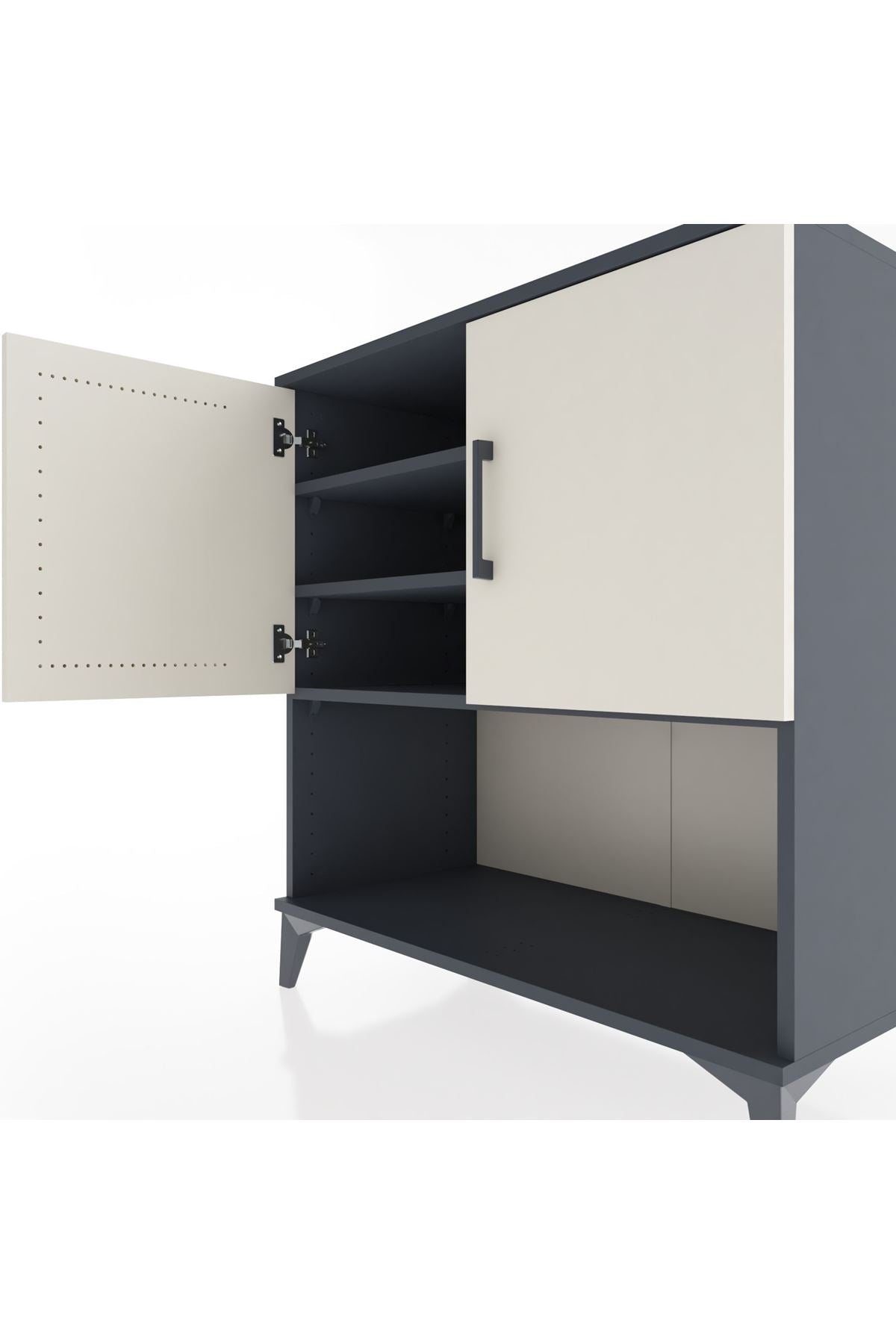 Hyperion Şifonyer 3 Raflı 2 Kapaklı 88x44x96 Antrasit-Aytaşı