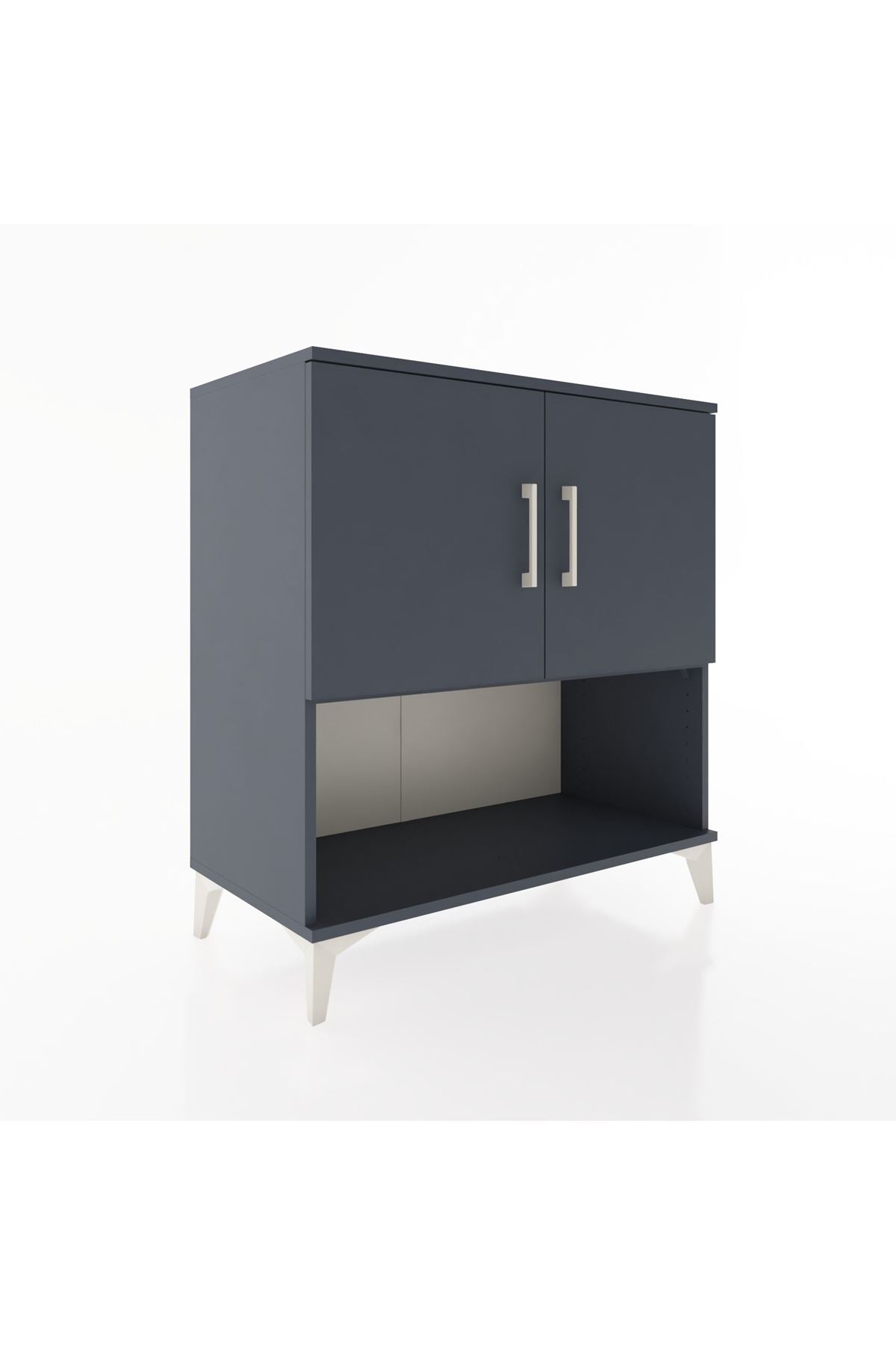 Hyperion Şifonyer 3 Raflı 2 Kapaklı 88x44x96 Antrasit-Antrasit