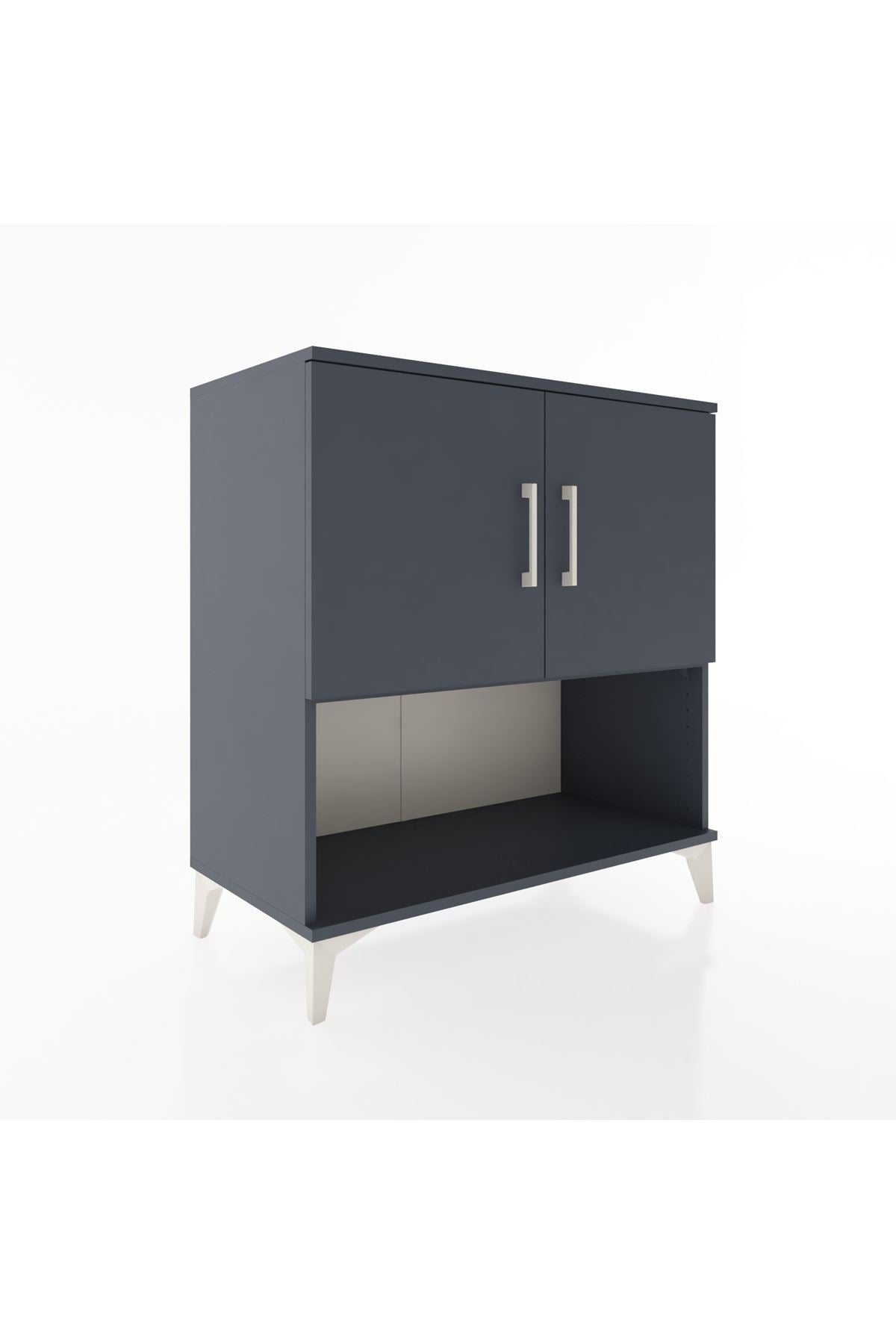 Hyperion Şifonyer 2 Raflı 2 Kapaklı 88x44x96 Antrasit-Antrasit