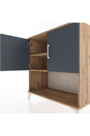 Hyperion Şifonyer 2 Raflı 2 Kapaklı 88x44x96 Çam-Antrasit