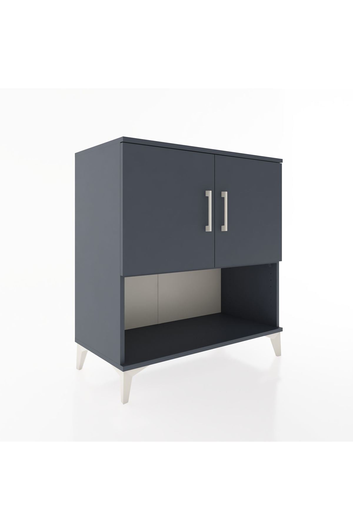 Hyperion Şifonyer Tek Raflı 2 Kapaklı 88x44x96 Antrasit-Antrasit