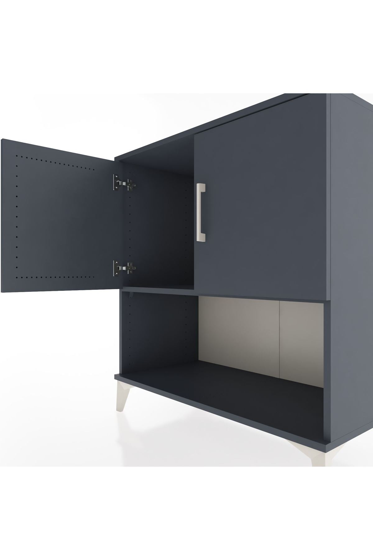 Hyperion Şifonyer Tek Raflı 2 Kapaklı 88x44x96 Antrasit-Antrasit