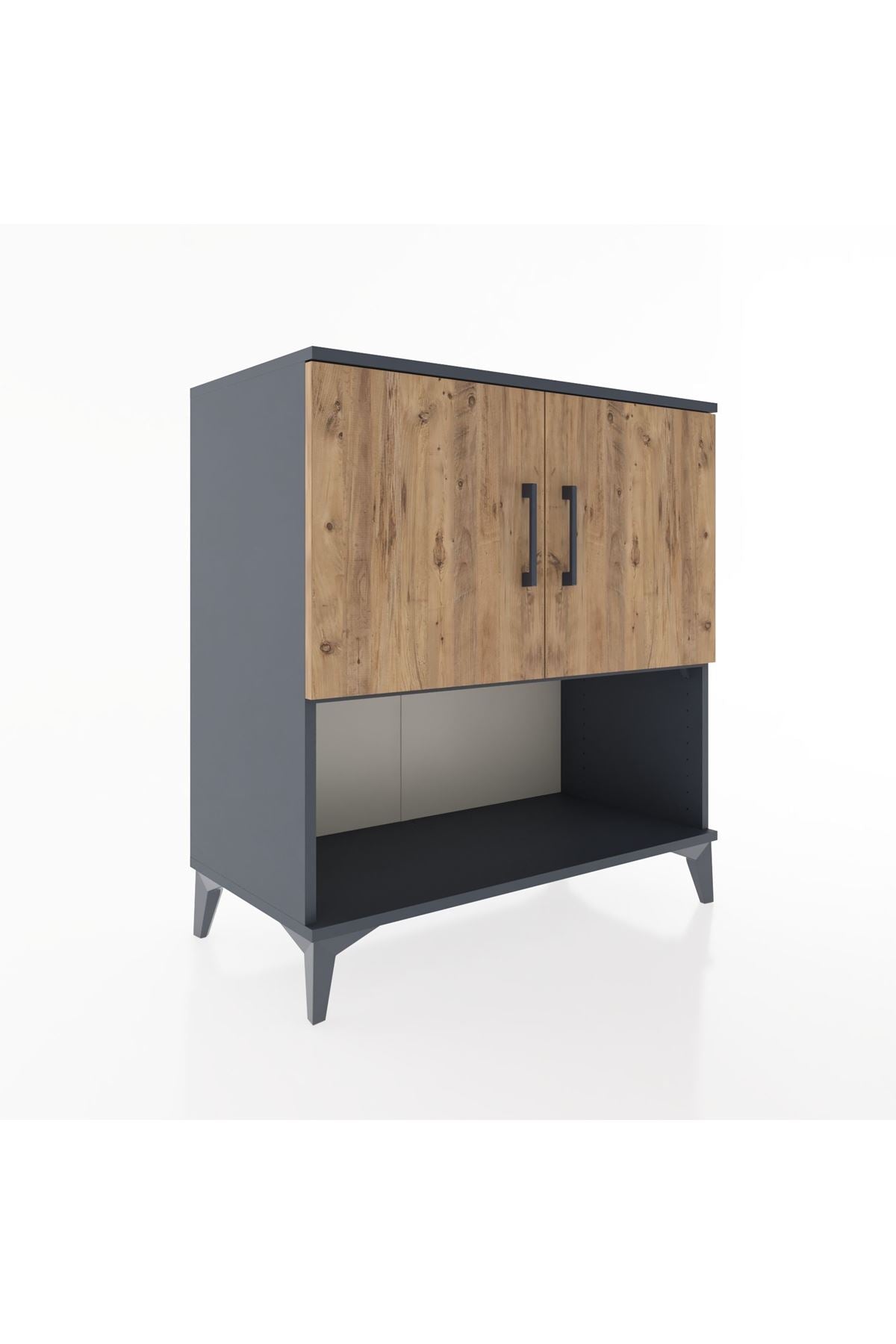 Hyperion Şifonyer Tek Raflı 2 Kapaklı 88x44x96 Antrasit-Çam