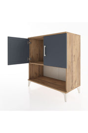 Hyperion Şifonyer Tek Raflı 2 Kapaklı 88x44x96 Çam-Antrasit