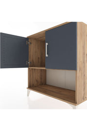Hyperion Şifonyer Tek Raflı 2 Kapaklı 88x44x96 Çam-Antrasit