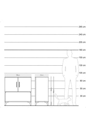 Hyperion Şifonyer Tek Raflı 2 Kapaklı 88x44x96 Çam-Antrasit