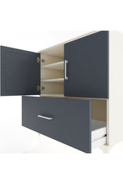 Hyperion Şifonyer 3 Raflı Tek Çekmeceli 2 Kapaklı 88x44x96 Aytaşı-Antrasit