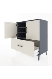 Hyperion Şifonyer 3 Raflı Tek Çekmeceli 2 Kapaklı 88x44x96 Antrasit-Aytaşı