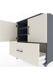 Hyperion Şifonyer 3 Raflı Tek Çekmeceli 2 Kapaklı 88x44x96 Antrasit-Aytaşı