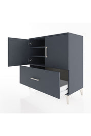 Hyperion Şifonyer 3 Raflı Tek Çekmeceli 2 Kapaklı 88x44x96 Antrasit-Antrasit