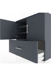 Hyperion Şifonyer 3 Raflı Tek Çekmeceli 2 Kapaklı 88x44x96 Antrasit-Antrasit