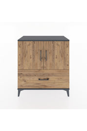 Hyperion Şifonyer 3 Raflı Tek Çekmeceli 2 Kapaklı 88x44x96 Antrasit-Çam