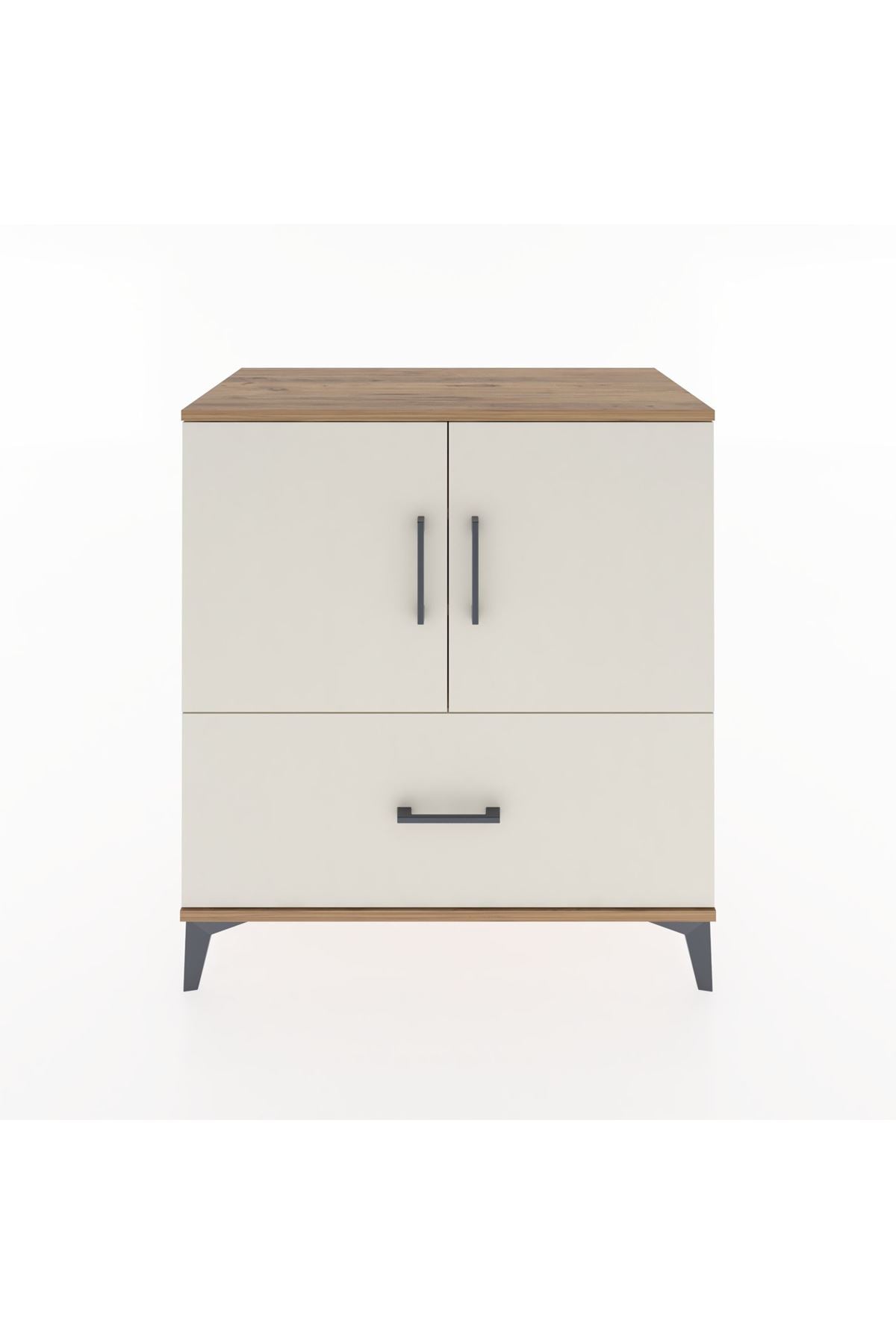 Hyperion Şifonyer 3 Raflı Tek Çekmeceli 2 Kapaklı 88x44x96 Çam-Aytaşı