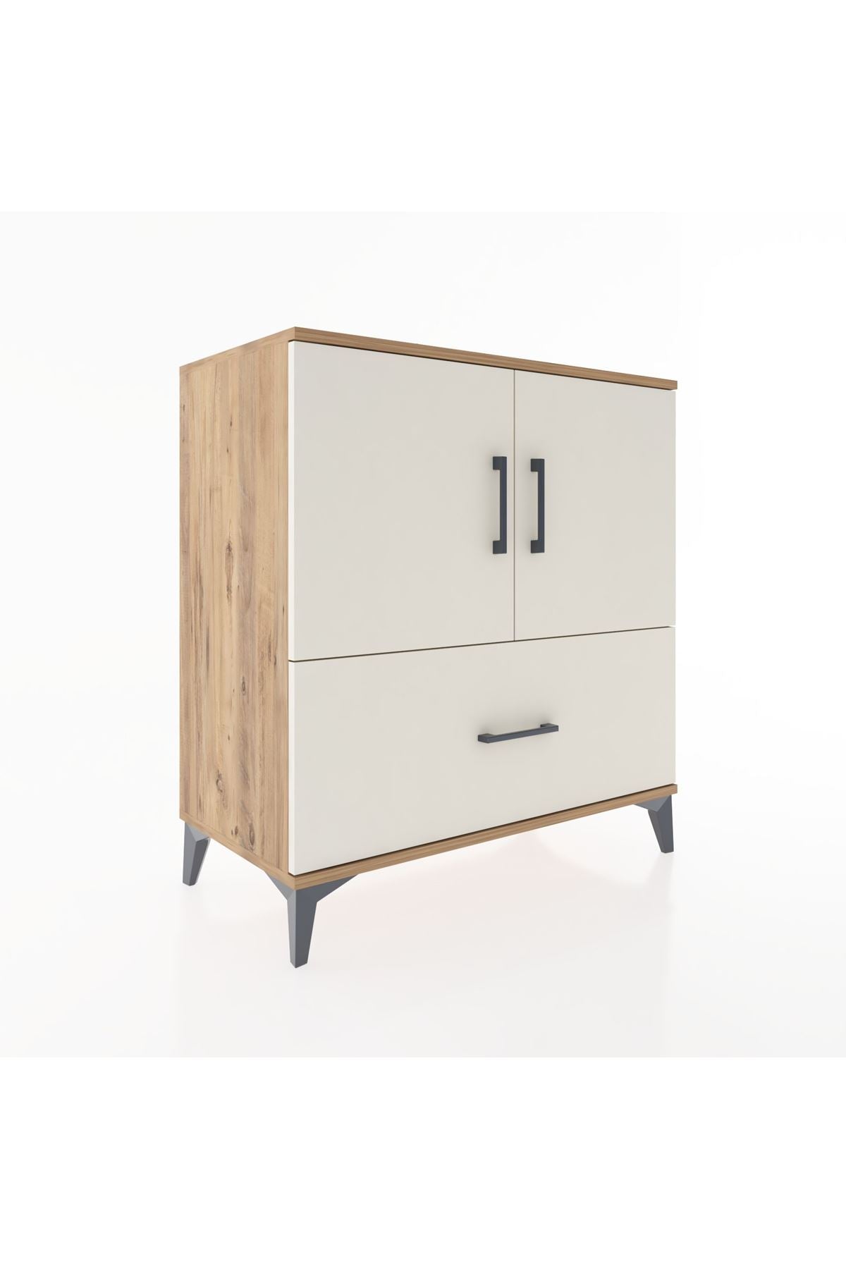 Hyperion Şifonyer 3 Raflı Tek Çekmeceli 2 Kapaklı 88x44x96 Çam-Aytaşı