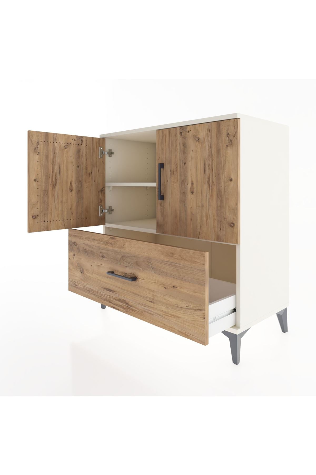 Hyperion Şifonyer 2 Raflı Tek Çekmeceli 2 Kapaklı 88x44x96 Aytaşı-Çam