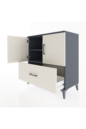 Hyperion Şifonyer 2 Raflı Tek Çekmeceli 2 Kapaklı 88x44x96 Antrasit-Aytaşı