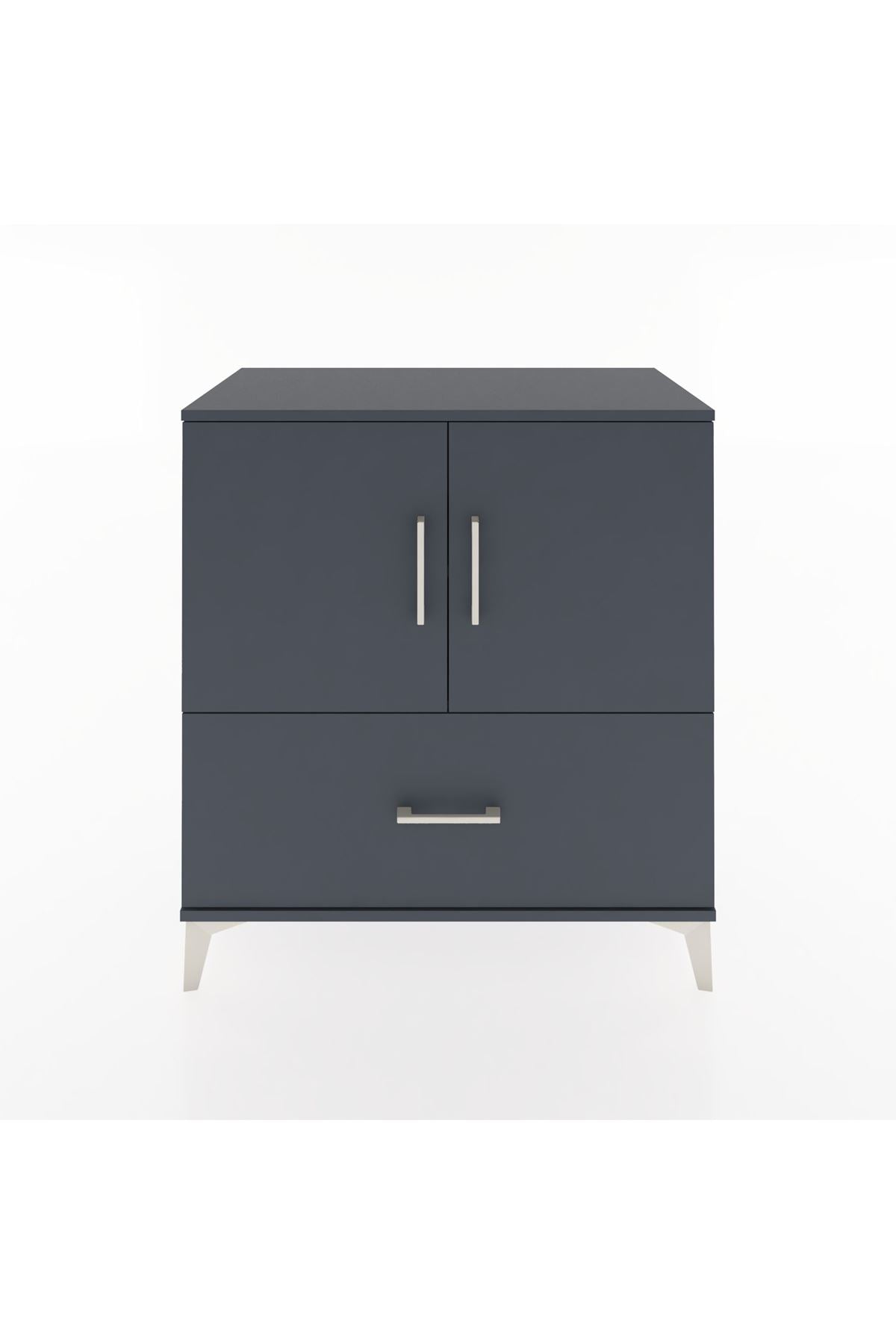 Hyperion Şifonyer 2 Raflı Tek Çekmeceli 2 Kapaklı 88x44x96 Antrasit-Antrasit