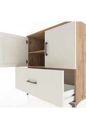 Hyperion Şifonyer 2 Raflı Tek Çekmeceli 2 Kapaklı 88x44x96 Çam-Aytaşı
