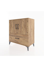 Hyperion Şifonyer 2 Raflı Tek Çekmeceli 2 Kapaklı 88x44x96 Çam-Çam