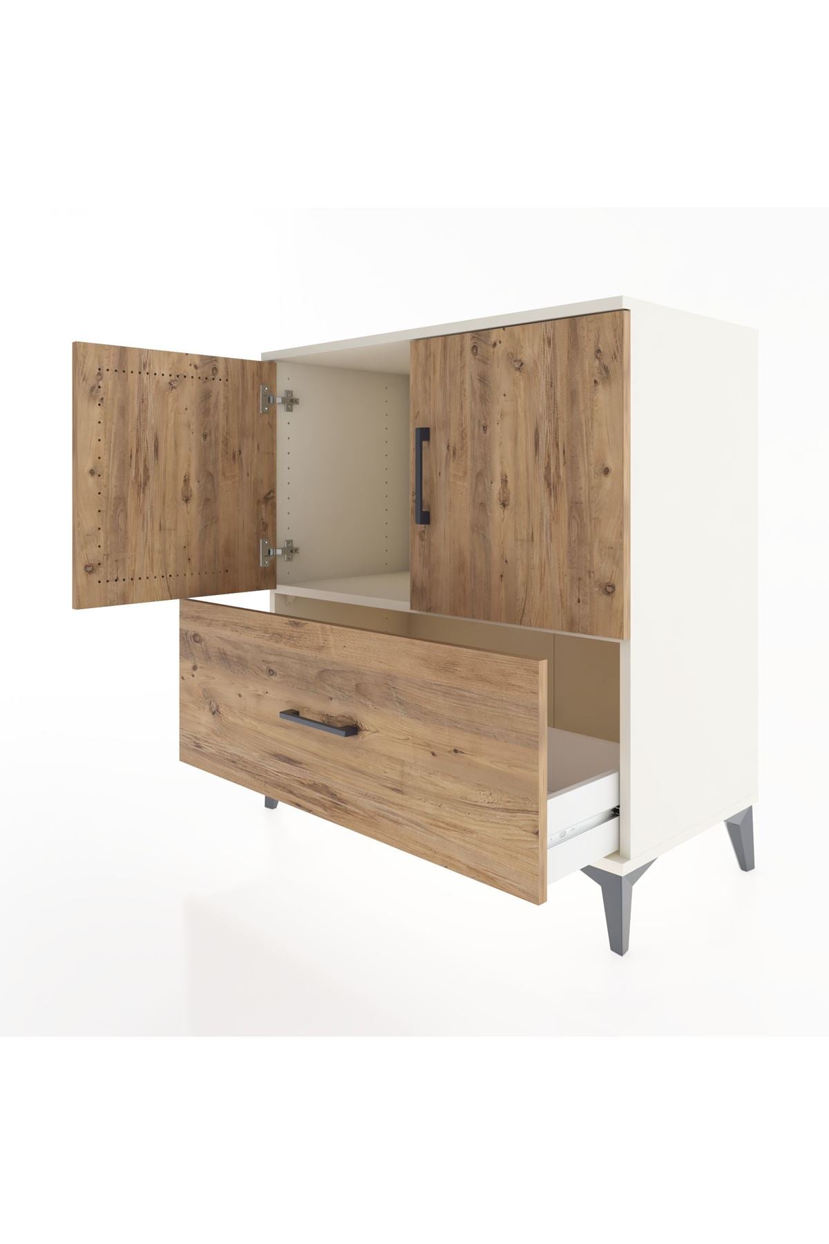 Hyperion Şifonyer Tek Raflı Tek Çekmeceli 2 Kapaklı 88x44x96 Aytaşı-Çam