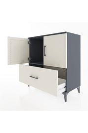 Hyperion Şifonyer Tek Raflı Tek Çekmeceli 2 Kapaklı 88x44x96 Antrasit-Aytaşı