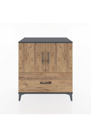 Hyperion Şifonyer Tek Raflı Tek Çekmeceli 2 Kapaklı 88x44x96 Antrasit-Çam