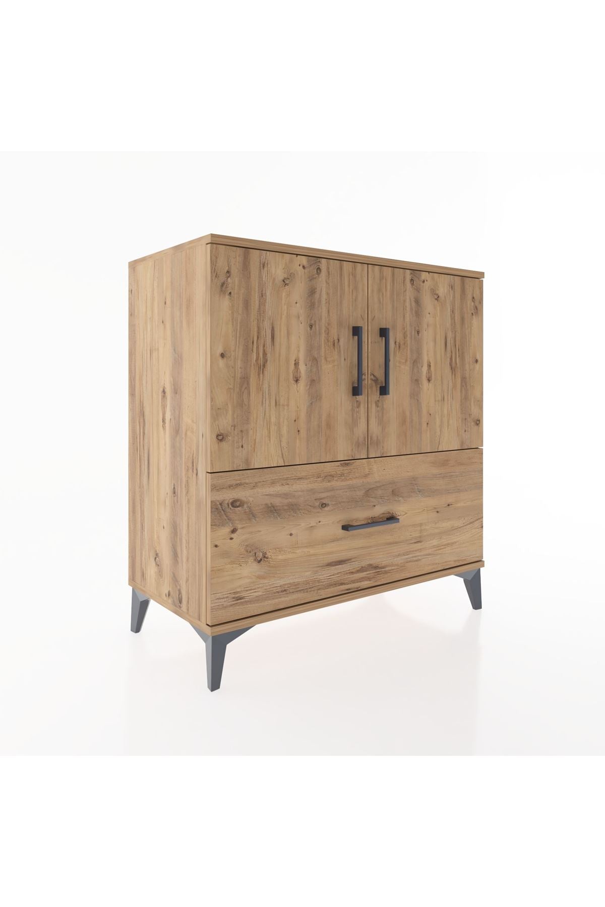 Hyperion Şifonyer Tek Raflı Tek Çekmeceli 2 Kapaklı 88x44x96 Çam-Çam