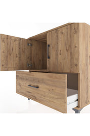Hyperion Şifonyer Tek Raflı Tek Çekmeceli 2 Kapaklı 88x44x96 Çam-Çam