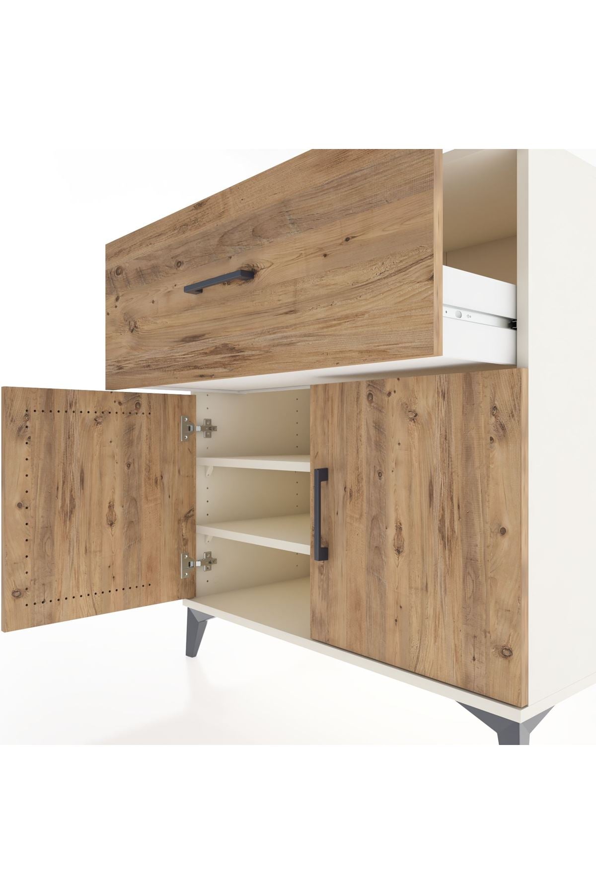 Hyperion Şifonyer 2 Raflı Tek Çekmeceli 2 Kapaklı 88x44x96 Aytaşı-Çam