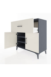 Hyperion Şifonyer 2 Raflı Tek Çekmeceli 2 Kapaklı 88x44x96 Antrasit-Aytaşı