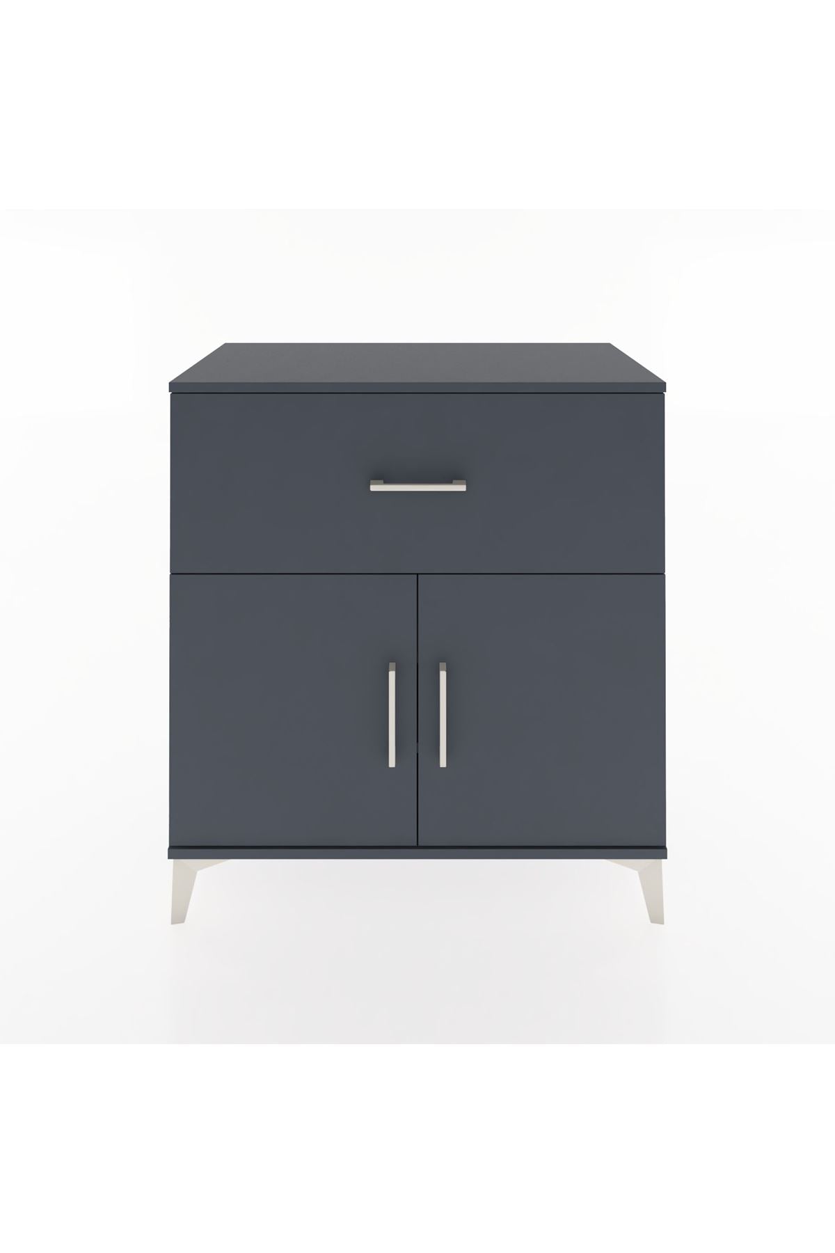 Hyperion Şifonyer 2 Raflı Tek Çekmeceli 2 Kapaklı 88x44x96 Antrasit-Antrasit